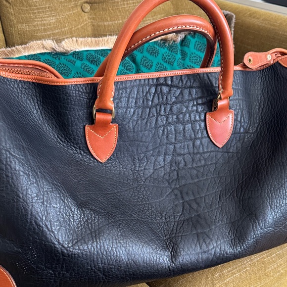 LEATHER Black and Brown Weekender - Picture 4 of 9